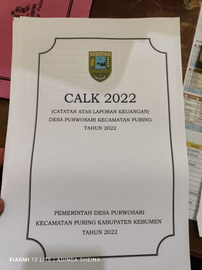 CALK (Catatan Atas Laporan  Keuangan) Desa Purwosari Tahun 2022